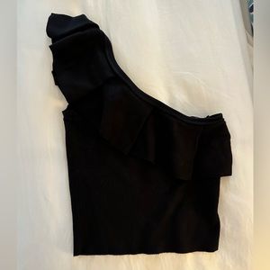 Express One Shoulder Ruffle Top